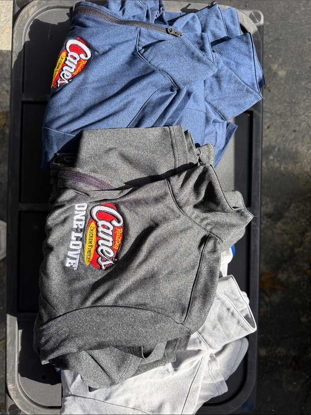 (Set of 7) Sport-Tek Blue and Gray Crewneck Pullover with Cane's Patch